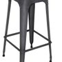 Stools for hospitalities & contracts - Industrial bar stool in metal, 76 cm height, gunmetal color - JP2B DECORATION