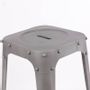 Stools for hospitalities & contracts - Industrial bar stool in metal, 76 cm height, gunmetal color - JP2B DECORATION