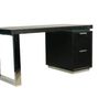 Desks - Black and chrome oak desk, 150x70 cm, modern style - JP2B DECORATION