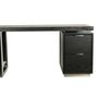 Desks - Black and chrome oak desk, 150x70 cm, modern style - JP2B DECORATION