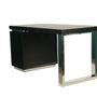 Desks - Black and chrome oak desk, 150x70 cm, modern style - JP2B DECORATION