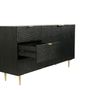Buffets - Buffet long en chêne noir embossé, 3 tiroirs, 157x45 cm - JP2B DECORATION