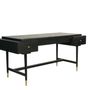 Desks - Flat black oak desk, 3 drawers, 170x70 cm, modern style - JP2B DECORATION