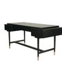 Desks - Flat black oak desk, 3 drawers, 170x70 cm, modern style - JP2B DECORATION