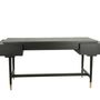 Desks - Flat black oak desk, 3 drawers, 170x70 cm, modern style - JP2B DECORATION