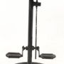 Stools for hospitalities & contracts - Industrial bar stool Vélo in goat leather and black metal, 70 cm - JP2B DECORATION