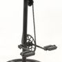 Stools for hospitalities & contracts - Industrial bar stool Vélo in goat leather and black metal, 70 cm - JP2B DECORATION