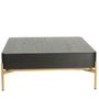 Coffee tables - Square black and gold oak coffee table, 90x90 cm, modern style - JP2B DECORATION
