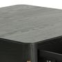 Coffee tables - Square black and gold oak coffee table, 90x90 cm, modern style - JP2B DECORATION