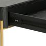 Coffee tables - Square black and gold oak coffee table, 90x90 cm, modern style - JP2B DECORATION