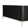 Buffets - Buffet long en chêne noir et doré, 3 tiroirs, 180x45 cm, style moderne - JP2B DECORATION