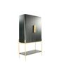 Etagères - Cabinet bar en chêne noir et doré, 180x100 cm, style moderne - JP2B DECORATION