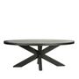 Tables basses - Table de salle à manger ovale en chêne noir, 210x115 cm, style moderne - JP2B DECORATION