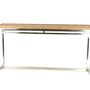 Console table - Cerused oak and chrome console, 150x40 cm, modern style - JP2B DECORATION