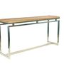 Console table - Cerused oak and chrome console, 150x40 cm, modern style - JP2B DECORATION