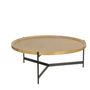 Tables basses - Table basse ronde en chêne cérusé et métal noir, 102 cm - JP2B DECORATION