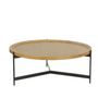 Tables basses - Table basse ronde en chêne cérusé et métal noir, 102 cm - JP2B DECORATION