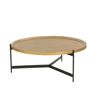 Tables basses - Table basse ronde en chêne cérusé et métal noir, 102 cm - JP2B DECORATION