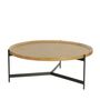 Tables basses - Table basse ronde en chêne cérusé et métal noir, 102 cm - JP2B DECORATION