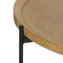 Tables basses - Table basse ronde en chêne cérusé et métal noir, 102 cm - JP2B DECORATION
