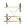 Shelves - Cerused oak and chrome shelving unit, 4 shelves, 180x40 cm - JP2B DECORATION