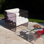 Lawn armchairs - MW01 ARMCHAIR with blue gray PMMA walls and pearl-colored seat - MW DESIGNER FURNITURE