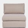 Sofas - Dinis 1 Seater Wood And Linen Beige Sofa - HOUSE OF CAPRICORN