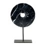 Decorative objects - The Marble Disc on Stand - Black - L - BAZAR BIZAR LIVING