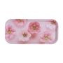 Plateaux - Plateau long de service design - Fleurs roses en trompe-l'œil 15x32 cm - MONBOPLATO