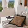 Cushions - The Raffia Cushion Cover Square - Natural Black - 60x60 - BAZAR BIZAR LIVING