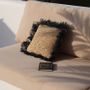 Cushions - The Raffia Cushion Cover Square - Natural Black - 40x40 - BAZAR BIZAR LIVING