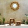 Mirrors - The Raffia Cowrie Mirror - Natural White - BAZAR BIZAR LIVING