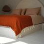 Throw blankets - The Stitch Bed Throw - Terracotta - BAZAR BIZAR LIVING