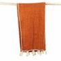 Throw blankets - The Stitch Bed Throw - Terracotta - BAZAR BIZAR LIVING
