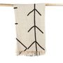 Throw blankets - The Evil Eye Bed Throw - Natural Black - BAZAR BIZAR LIVING