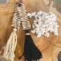 Decorative objects - The Macrame Fishbone Keychain - Cream - BAZAR BIZAR LIVING