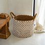 Boîtes de rangement - Le Panier Macramé Stitches Croisés - Naturel Blanc - L - BAZAR BIZAR LIVING