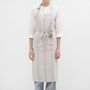 Tabliers de cuisine - Tablier de chef en lin Grey Blue Wide Stripe Rustic - LINEN TALES