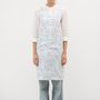 Linge d'office - Tablier croisé White Botanical Blue - LINEN TALES
