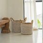 Boîtes de rangement - Le Panier Macramé Stitches Croisés - Naturel Blanc - M - BAZAR BIZAR LIVING