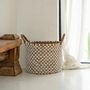 Boîtes de rangement - Le Panier Macramé Stitches Croisés - Naturel Blanc - M - BAZAR BIZAR LIVING