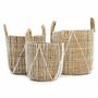 Boîtes de rangement - Le Panier Macramé Stitches Droits - Naturel Blanc - M - BAZAR BIZAR LIVING