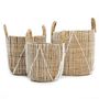 Boîtes de rangement  - Le Panier Macramé Stitches Droits - Naturel Blanc - M - BAZAR BIZAR LIVING