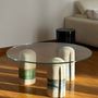 Ceramic - SCULPTURAL STONEWARE COFFEE TABLE WITH TEMPERED GLASS - RIVIERA - DI VINCENZO POUJOULA