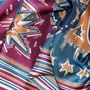 Scarves - Square silk scarf | Head in the Stars | blue and burgundy - MON LIEN ATELIER