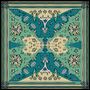 Scarves - Square silk scarf | Head in the Stars | turchoise and teal - MON LIEN ATELIER