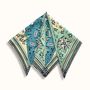 Scarves - Square silk scarf | Head in the Stars | turchoise and teal - MON LIEN ATELIER