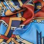 Scarves - Silk stole | The dancing ribbons | blue and terracotta - MON LIEN ATELIER