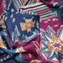 Scarves - Silk stole | Head in the Stars | blue and burgundy - MON LIEN ATELIER