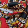 Scarves - Silk pocket square | The dancing ribbons | red and gold - MON LIEN ATELIER